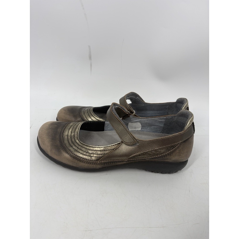 Naot Shoes Womens 41 Kirei Mary Jane Gold Comfort Casual Low Top Round Toe Flats